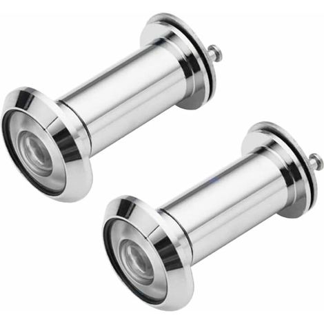 SHINING HOUSE Türspion, 2 Stück, Türspion, 16 mm, 200° breiter Betrachtungswinkel, Türspion mit Abdeckung, für 40 mm bis 55 mm dicke Türen für Zuhause, Büro, Hotel (Silber) (1/5)