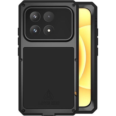 Custodia Love Mei per Xiaomi 17, rinforzata con vetro, nera (1/5)