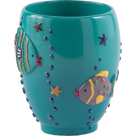 Gedy Dori - Portaspazzolini, in resina, colore: turchese, 8,5 x 8,5 x 10,5 cm (1/2)