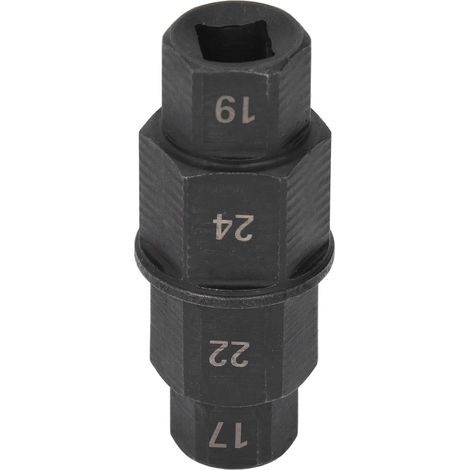 SUNXURY, utensile per asse esagonale per motocicletta, chiave dedicata per la rimozione del perno della ruota anteriore 17 19 22 24 mm, nero (1/5)
