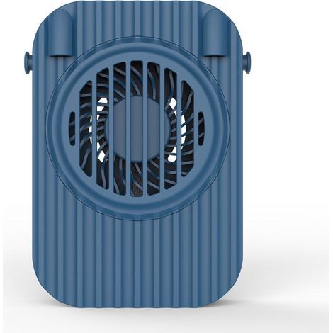 Mini-USB-Ventilator, tragbarer Nackenventilator mit doppelter Kühlleistung, 3 Geschwindigkeitsstufen, für Büro, Camping und Reisen, blau (1/5)