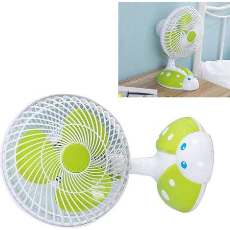 Ventilateur de bureau miniature 3 pales, tête pivotante automatique, silencieux et portable pour bureau ou chambre (1/5)