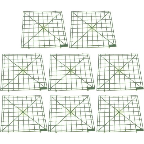 Lot de 8 Grilles D'arrangement Floral en Plastique Vert, Panneaux Décoratifs Carrés, Résistants et Sûrs pour Bureau et Mariage (1/5)
