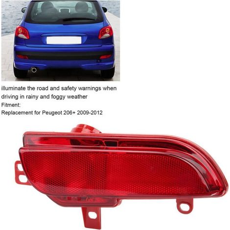 Feu antibrouillard arrière gauche 6350HA pour Peugeot 206+ 2009-2012 – Plastique ABS – Haute visibilité en conditions difficiles (1/5)