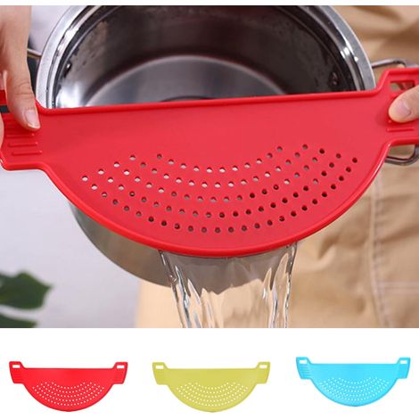 Drainer Pour Casseroles - Égouttoir Cuisine Forme Demi-Lune En PP - Pour Pâtes Spaghetti Légumes Fruits - 28,5 x 10,5 cm - 1 Pièce (1/5)