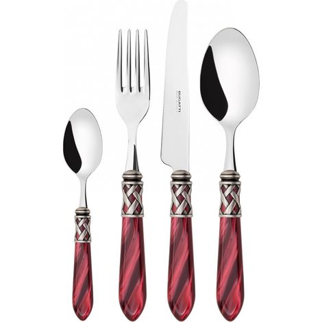Set posate 24 pezzi in scatola Gallery Aladdin ghiera argento antico Rosso Madreperla Bugatti (1/2)