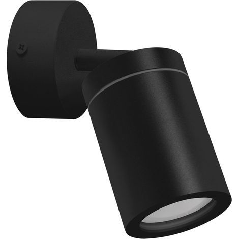 Spot lampe murale métal orientable IP44 noir GU10 spot mural