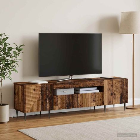 vidaXL LED TV Cabinet HAARLEM 153 x 35 x 43 cm Old Wood (1/5)