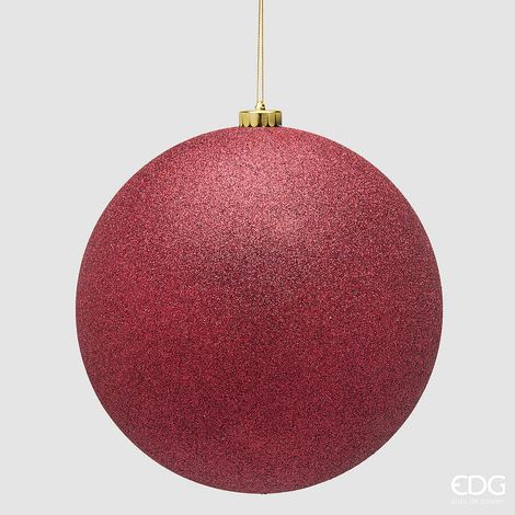EDG Enzo De Gasperi Palla di Natale Glitter Burgundy Ø20 cm – Addobbo Natalizio (1/2)