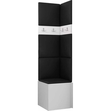 Meuble d'entrée Pinis XXI, Blanc, 186x42x46cm, Faux cuir, Stratifié, À poser, Murale