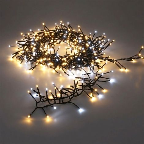 Büschel Lichterkette warm + kalt weiß Mix - 14,5 m / 2016 LED - Deko Baum Beleuchtung mit Controller und Speicherchip - für Außen und Innen