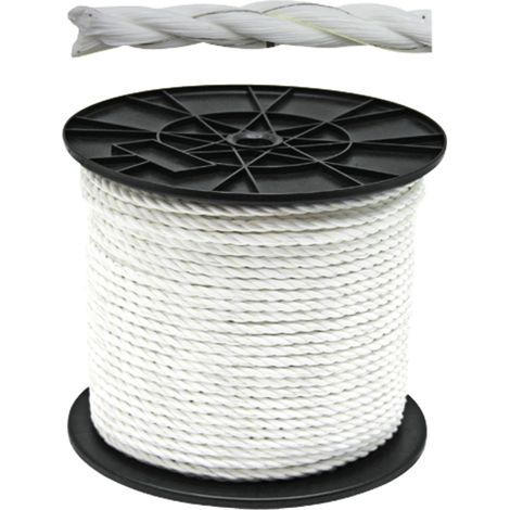 Geflochtenes Kabel, weiß, einfaserig, PE, 200 m