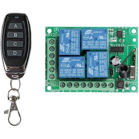 DC 12V 4CH 4 CH Wireless RF Remote Control Light Switch Radio Receiver Module+ mitter Garage Doo (1/5)