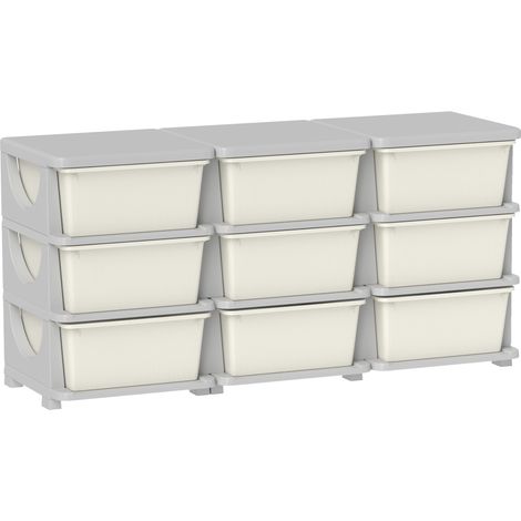 Kids Storage Unit-with Nine Drawers - Cream (1/5)