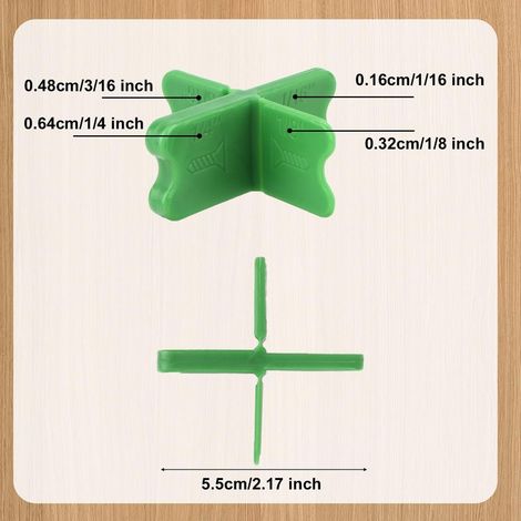 4pcs Entretoises pour Planches de Terrasse, Épaisseurs de 0,16, 0,32, 0,48 et 0,64 cm Outil d'Espacement Terrasse ABS Durable Pince d'Espacement pour Planches Terrasse pour Bois Dur (1/5)