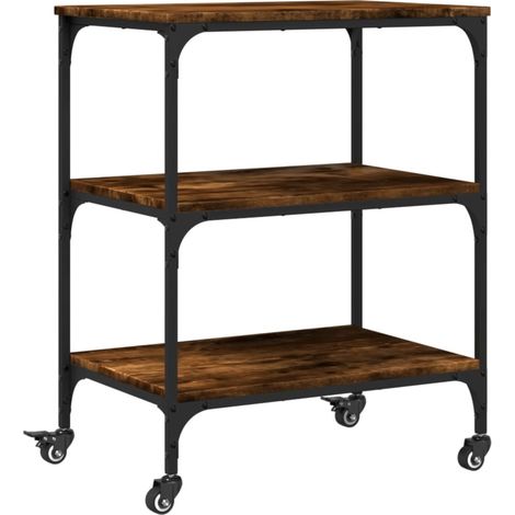 Maison Exclusive - Chariot de cuisine chêne fumé 60x41x76 cm bois d'ingénierie (1/5)