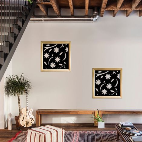 AUTUMN - Moduli Decorativi in Legno e PVC - Misura: 48x48 cm - Colore: nero (1/4)