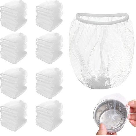 Filtre d'évier, filet d'évier, 100 pièces filtre à mailles filtre à mailles filtre à mailles sacs de filtre d'évier, sac de filtre d'évier, pour éviers de cuisine et de salle de bain (1/5)