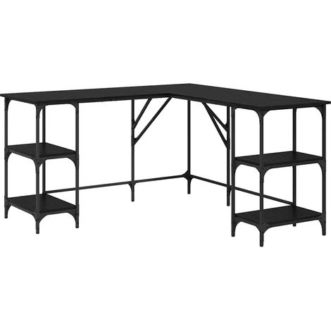 Maison Exclusive - Scrivania Rovere Nero 139 x 139 x 75 cm Legno multistrato