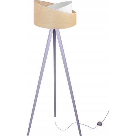 LAMPADA DA TERRA TREPPIEDE PARALUME IN LEGNO DI IUTA 45 CM (1/5)