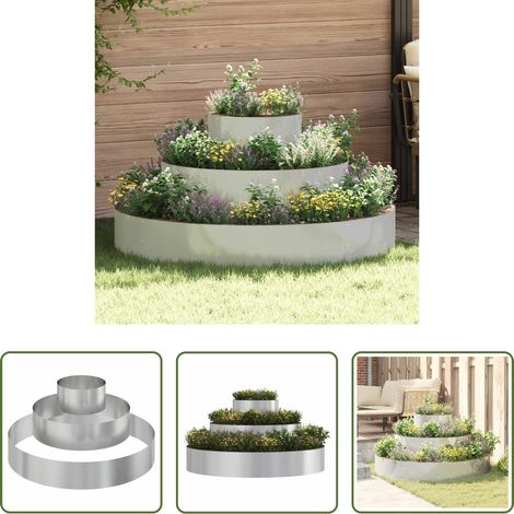 Metallgartenpflanzer -  Garten-Pflanzgefäß Silber 120 x 120 x 20 cm Verzinkter Stahl (1/5)