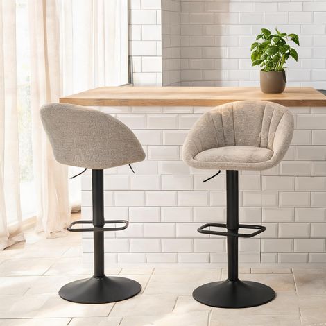 Tabouret de bar beige en tessuto Acciaio 53,5 x 46 x 103 cm (1/5)