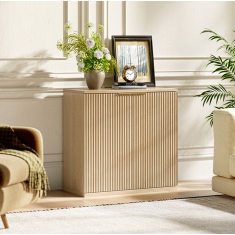 MEUBLIV Sideboard 80x80x40 cm Eiche – mit Faltenfront und Stauraum (1/5)