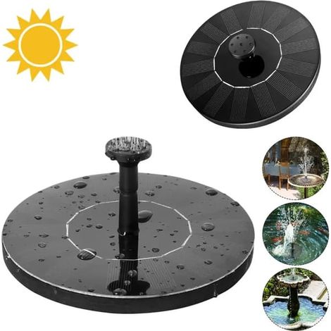 Fontaine solaire, pompe de bassin solaire 1,4 W, 4 effets Pompe solaire jusqu'à 70 cm de hauteur Pompe flottante solaire pour fontaine de jardin (1/5)