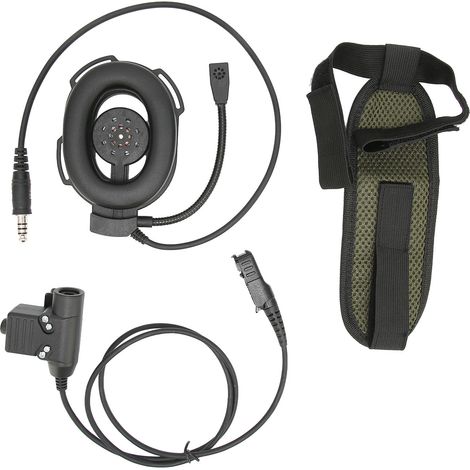 Kit Oreillette Casque Moto Flexible pour Motorola XiR P6600 P6620 DP2400 MTP3250 DEP550, Noir (1/5)