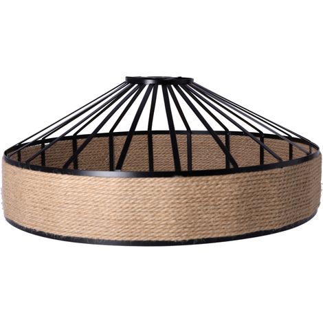 Deckenleuchte aus Hanfseil an einer Kette – Durchmesser 40 cm (1/5)