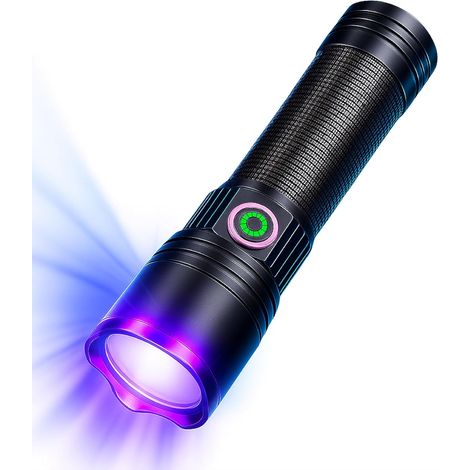 Hochleistungs-UV-Lampe (30 W, 365 nm) – Hochwertiges Aluminium – USB-C-Ladeanschluss – Erkennt Lecks, Tierurin, Skorpione, Bettwanzen, Falschgeld und Mineralien – Schutzart IPX4 (Energieklasse A)