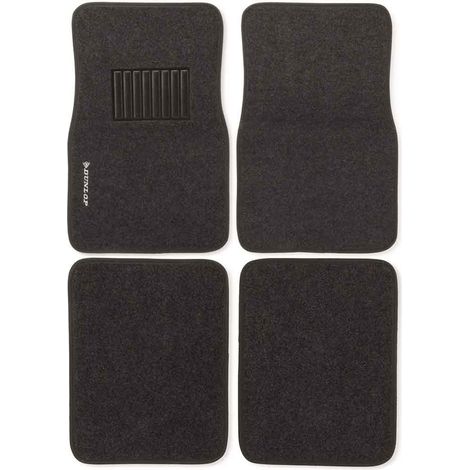 4x Tappeti Auto Tappetini Anteriori Posteriori in Gomma Moquette Universali Nero (1/5)
