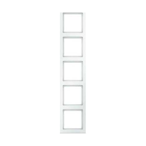 Plaque de finition Berker q.1 5 postes sans vis blanche