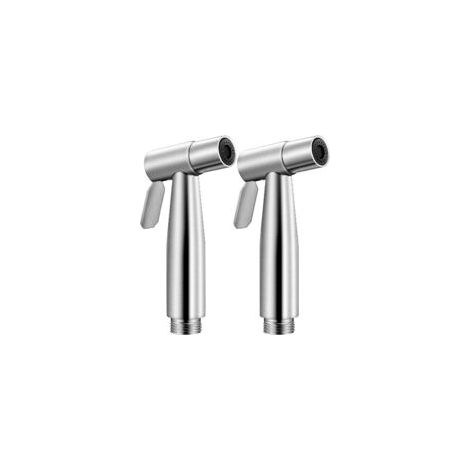 Set mit 2 handlichen Bidet-Düsen aus Edelstahl für die Reinigung von Bad, Küche und Toilette - Crezuo
