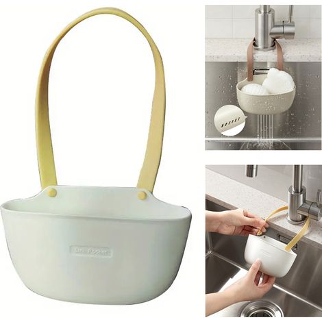 Égouttoir, suspendu panier, fournitures de rangement pour évier domestique, sac suspendu à vidange unique, organisateur d'évier de cuisine (1/5)