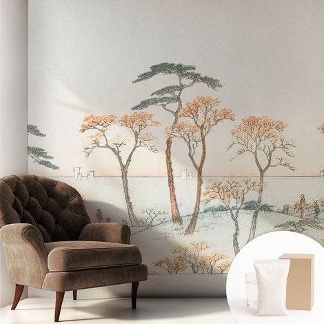 Newroom Tapete Dekorative Vliestapete mit Kleber Modern für Wohnzimmer Schlafzimmer Ruhige Landschaft 250x250 cm (1/5)
