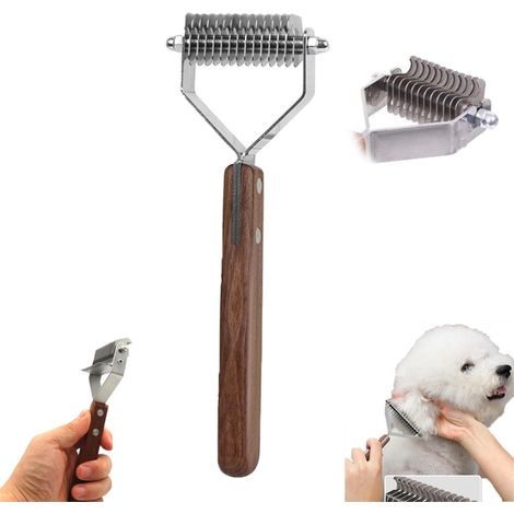 Tierkämme – Antiker Katzenkamm aus Massivholz zum Entfernen loser Haare – Kamm zum Entfernen von Hundehaaren – Silber – Pflegekamm für Haustiere – Professionell (1/5)