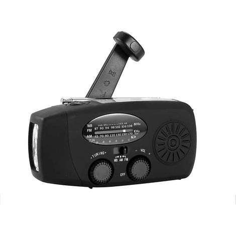 BEBUSINGOTO Tragbares Solarradio, AM/FM-Radio mit eigener Handkurbel, 3 LED-Taschenlampen und Telefonladegerät (1/5)