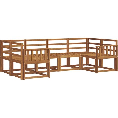 Set di divani da esterno 6 pz Naturale Legno di Acacia Massello vidaXL (1/5)