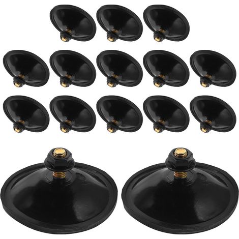 Lot de 15 Ventouses Murales Noires à Vis M6, Diamètre 5,5 Cm, Pvc Renforcé, Patins pour Meubles et Tables en Verre, Support Solide pour Salle de Bain et Rangement Maison