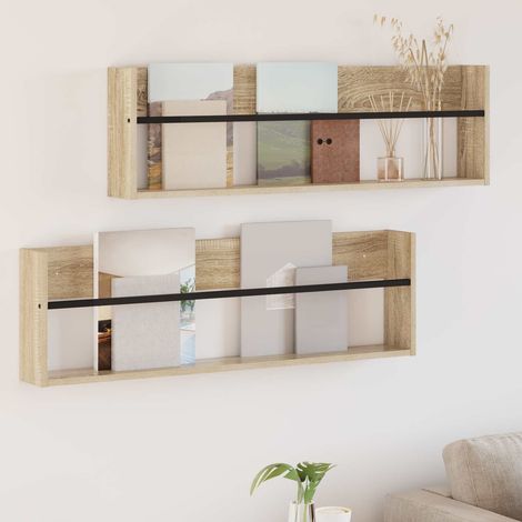 Magazinregal 2 pcs Sonoma-Eiche 100 x 12 x 30 cm Holzwerkstoff