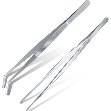 BEBUSINGOTO Küchenzange, 2-teiliges Set, Küchenpinzette aus Edelstahl, professionelle Grillzange, zum Dekorieren, Kochen und Backen von Speisen. (1/5)
