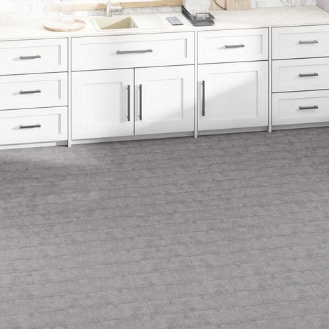vidaXL Flooring Planks 36 pcs Cement Brown 5.02 m² PVC