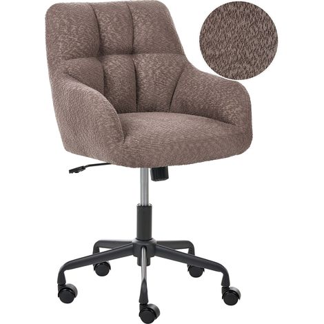 Schreibtischstuhl PALMDALE Bouclé Dunkelbraun (1/5)