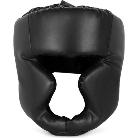 Kickbox-Kopfschutz für Erwachsene/Kinder, MMA-Training, Sparring, Kampfsport, Boxhelm – Größe S für Kinder – Schwarz