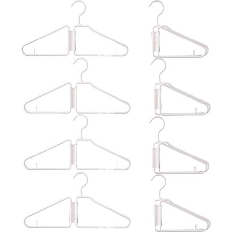 (Blanc) Cintres Pliables 8 Pièces, Cintres Pliables en Plastique, Cintre Pliant Portable, Cintres de Voyage Pliables (1/5)