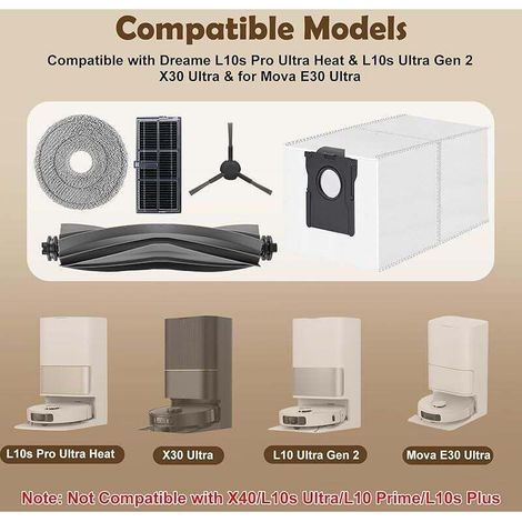 Ricambi Dreame L10s Pro Ultra/X30 Ultra - 1 spazzola principale per robot aspirapolvere MOVA E30 Ultra - Pulizia ottimale - Durevole - Proprietari Dreame (1/4)