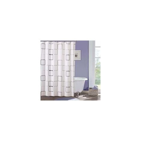 Cortina de ducha antimoho de 180x180 cm, gruesa, lavable, fabricada en tejido PEVA, con ganchos, impermeable y antibacteriana - Crezuo (1/4)