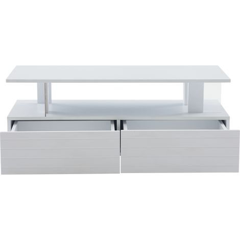Tavolino da salotto LED bianco con contenitore 100 x 50 x 42,5 cm HOMVRA (1/5)