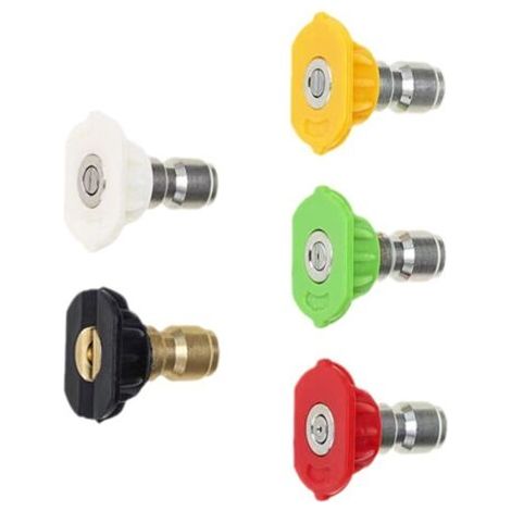 BUNTHAUS Lot de 5 Embouts de Buse de Pulvérisation pour Laveuse à Pression, 1/4 Buses à Connexion Rapide Sont Principalement Utilisées pour le Nettoyage de Voiture et le Jardinage (1/4)